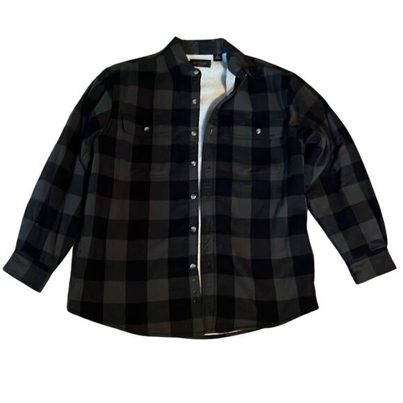 Redhead Men’s Medium Fleece Lined Green & Black Plaid Shirt Jacket - Picture 7 of 9